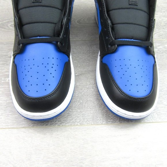 Air Jordan 1 Mid Sneakers Mens Size 13 Royal Blue Black White NEW - Picture 5 of 15